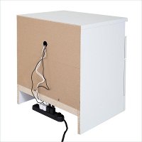 3840060 White Night Stand with Drawers and Cord Catcher - Reevo-3