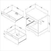 3840060 White Night Stand with Drawers and Cord Catcher - Reevo-5
