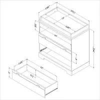 3840330 White Changing Table with Storage - Reevo