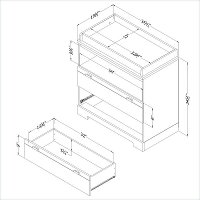 3840330 White Changing Table with Storage - Reevo -3