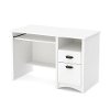 7360070 White Computer Desk with Keyboard Tray - Gascony -2