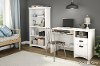 7360070 White Computer Desk with Keyboard Tray - Gascony