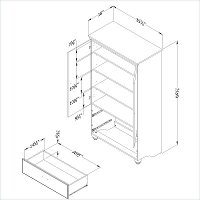 3516038 Dark Mahogony Armoire with Drawers- Noble -3