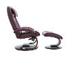 Merlot Red Top Grain Leather Swivel Recliner with Ottoman - Oslo-3