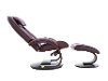 Merlot Red Top Grain Leather Swivel Recliner with Ottoman - Oslo-4