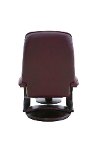Merlot Red Top Grain Leather Swivel Recliner with Ottoman - Oslo-5