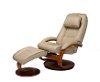 Cobblestone Tan Top Grain Leather Swivel Recliner with Ottoman - Oslo-3