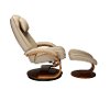 Cobblestone Tan Top Grain Leather Swivel Recliner with Ottoman - Oslo-4