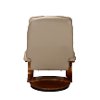 Cobblestone Tan Top Grain Leather Swivel Recliner with Ottoman - Oslo-5