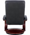 Black Top Grain Leather Swivel, Recliner with Ottoman - Oslo-5