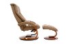 Sand Top Grain Leather Swivel Recliner with Ottoman - Oslo-4