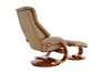 Sand Top Grain Leather Swivel Recliner with Ottoman - Oslo-5