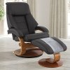 Espresso Brown Top Grain Leather Swivel Recliner with Ottoman - Oslo-1
