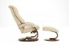 Putty Gray Top Grain Leather Swivel Recliner with Ottoman - Oslo-2