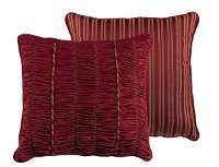 Lorenza Shirred Crimson Red Velvet Euro Sham