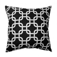 Gotcha Black and White 19 Inch Throw Pillow