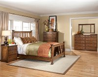 Mission Oak 4 Piece Queen Bedroom Set - Oak Park