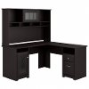 Espresso Oak L-Desk and Hutch - Cabot -2
