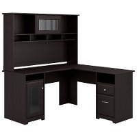 Espresso Oak L-Desk and Hutch - Cabot -2