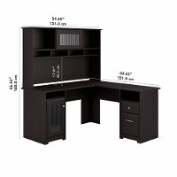Espresso Oak L-Desk and Hutch - Cabot -5