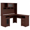 Harvest Cherry L Desk and Hutch - Cabot -2