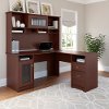 Harvest Cherry L Desk and Hutch - Cabot