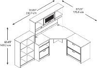 Espresso Oak Corner Desk with Hutch, Lateral File, and Bookcase - Cabot-3