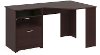 Harvest Cherry Corner Desk with Hutch, File, and Bookcase - Cabot -4