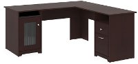 Harvest Cherry L Desk with Hutch, File, and Bookcase - Cabot-5