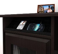 Espresso Oak L Desk with Hutch and Bookcase - Cabot-3