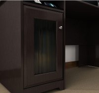 Espresso Oak L Desk with Hutch and Bookcase - Cabot-6