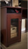 Harvest Cherry L-Desk with Hutch and Bookcase - Cabot -2