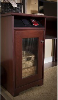 Harvest Cherry L-Desk with Hutch and Bookcase - Cabot-2