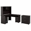 Espresso Oak L-Desk with Hutch and Lateral File - Cabot -2