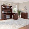 Harvest Cherry L-Desk with Hutch and Lateral File - Cabot