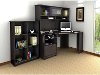 Espresso Oak Corner Desk with Hutch and Bookcase - Cabot