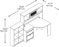 Espresso Oak Corner Desk with Hutch and Bookcase - Cabot-3