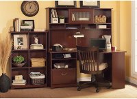 Harvest Cherry Corner Desk with Hutch and Bookcase - Cabot