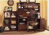 Harvest Cherry Corner Desk with Hutch and Bookcase - Cabot