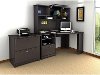 Espresso Oak Corner Desk with Hutch and Lateral File - Cabot