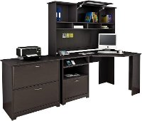 Espresso Oak Corner Desk with Hutch and Lateral File - Cabot-2