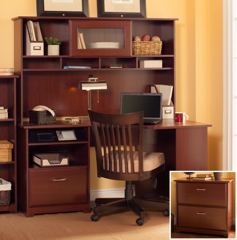 Harvest Cherry Corner Desk With Hutch And Lateral File Cabot Rc Harvest Cherry Corner Desk With Hutch And Lateral File Cabot