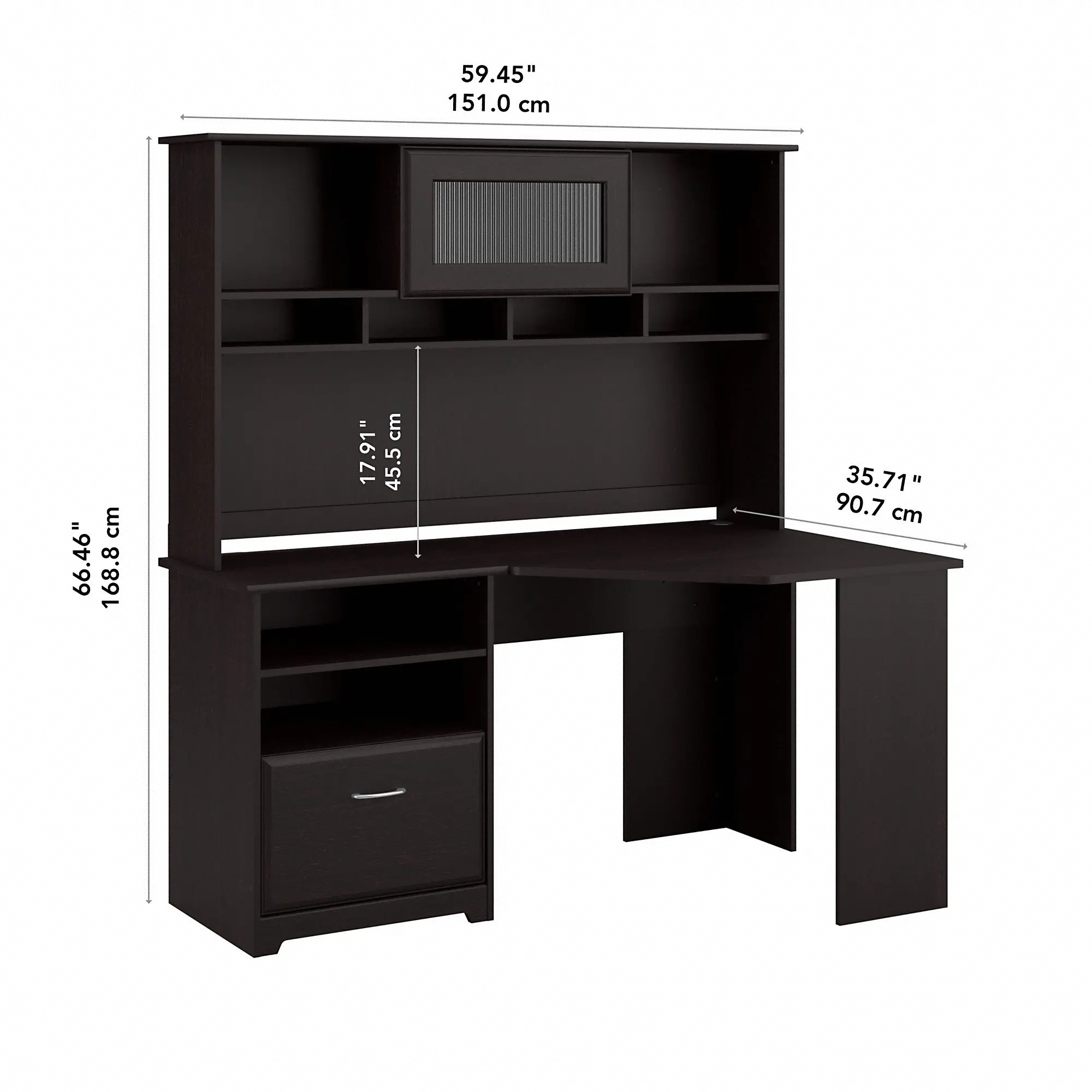 CAB008EPO Espresso Oak Corner Desk with Hutch - Cabot-6