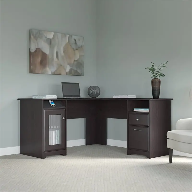 WC31830-03K Espresso Oak L-Desk (60 Inch) - Cabot-6