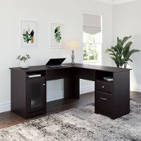 Expresso Oak L-Desk (60 Inch) - Cabot