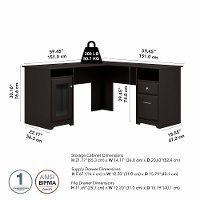 Expresso Oak L-Desk (60 Inch) - Cabot-5