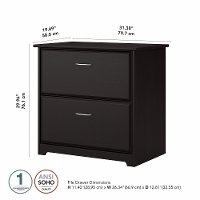 Espresso Oak 2 Drawer Lateral File Cabinet - Cabot -5