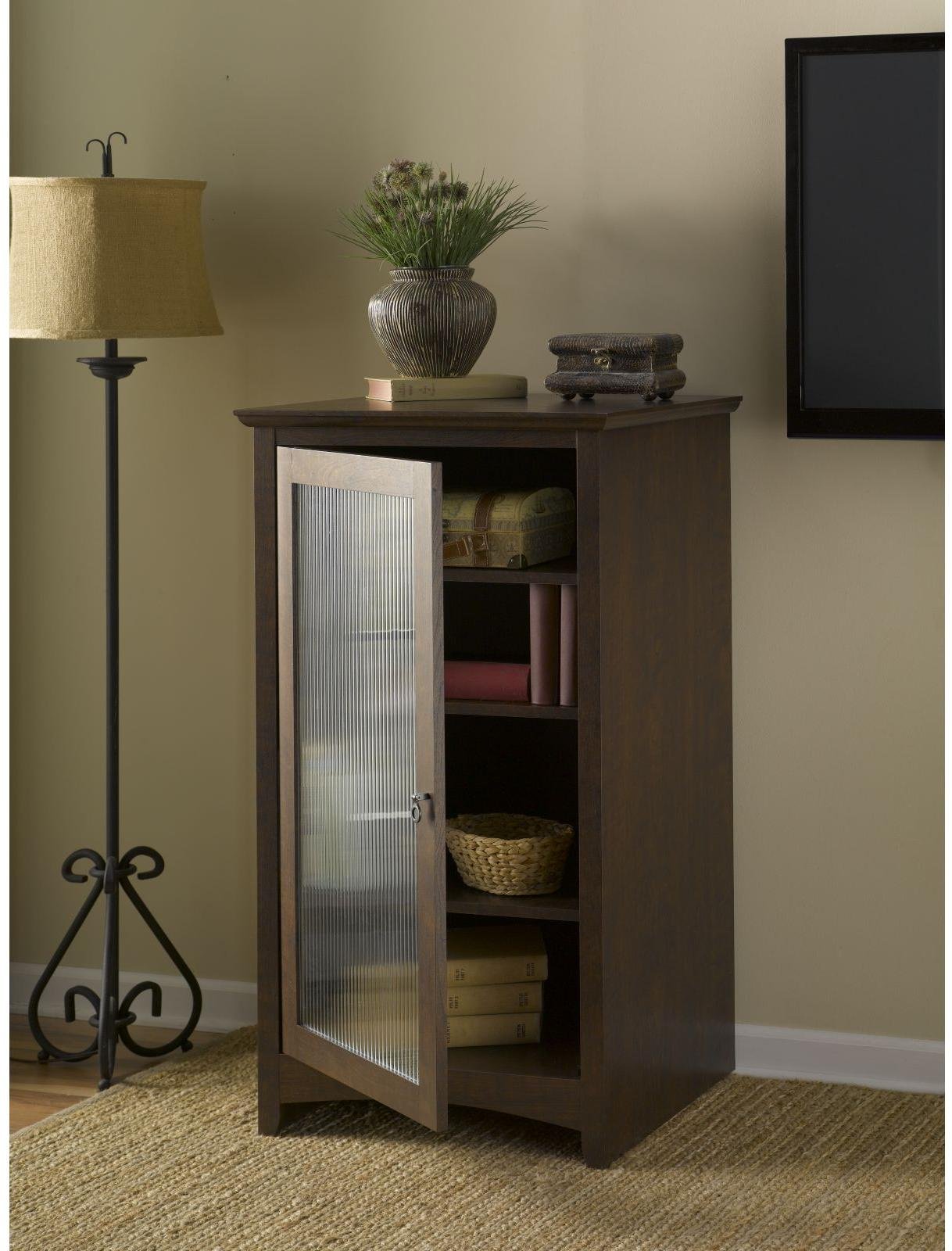 Dark Cherry Audio Cabinet Bookcase - Buena Vista-5