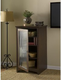 Dark Cherry Audio Cabinet Bookcase - Buena Vista-5