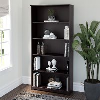 Espresso Oak 5-Shelf Bookcase - Cabot